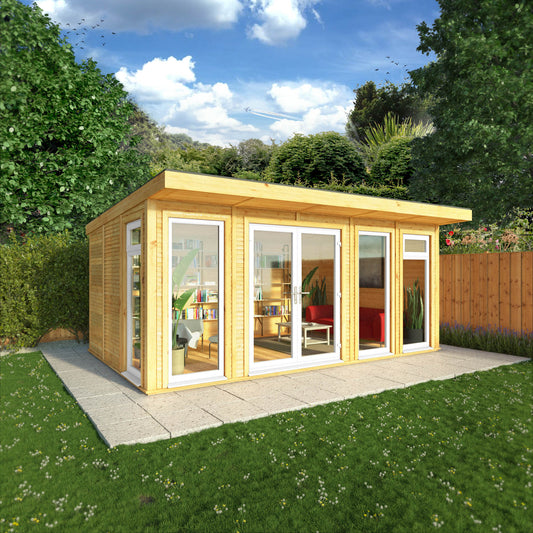 Sherwood Edwinstowe 5M X 3M Insulated Garden Room - (Upvc Windows & Doors) - White