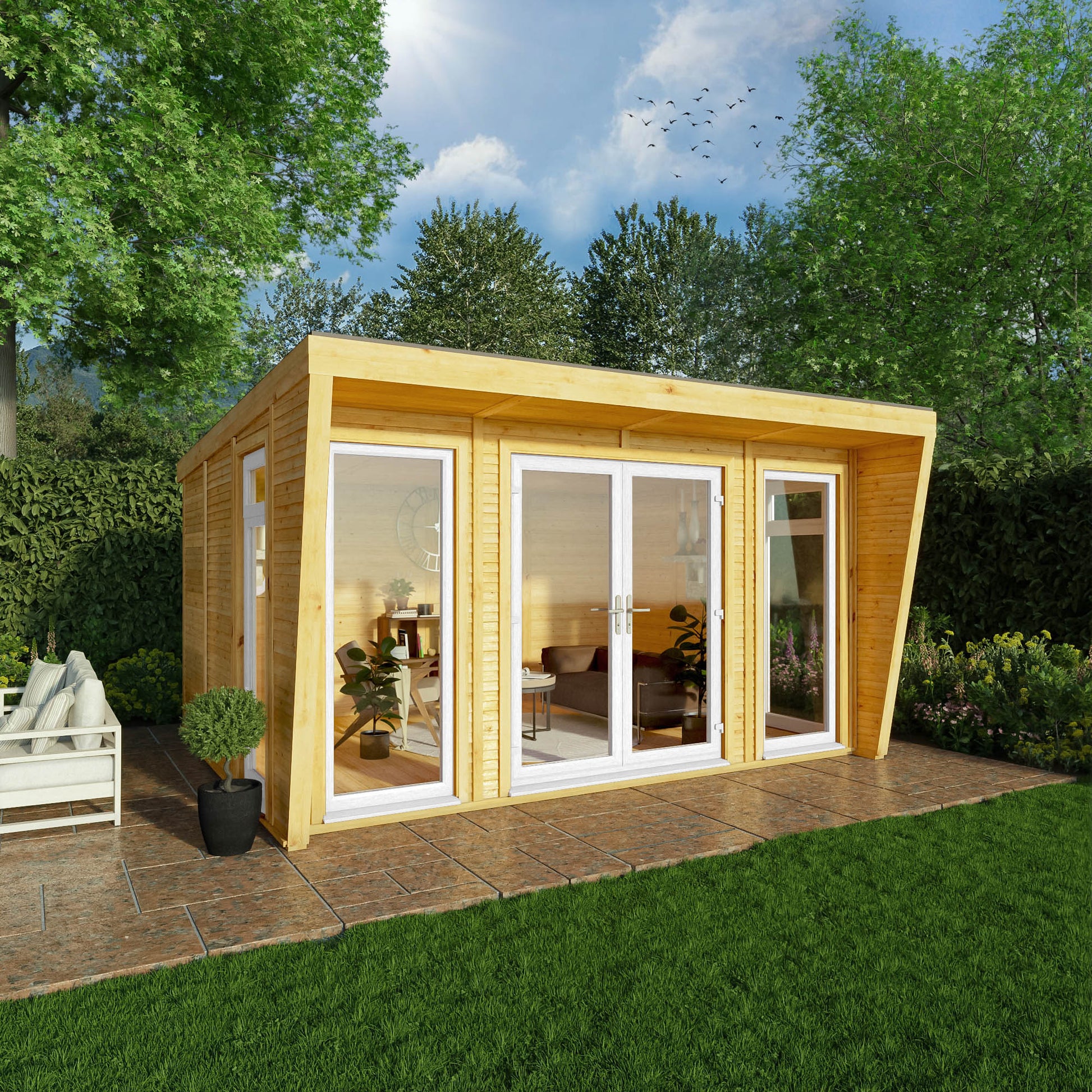 Sherwood Harlow 4M X 3M Insulated Garden Room - (Upvc Windows & Doors) - White