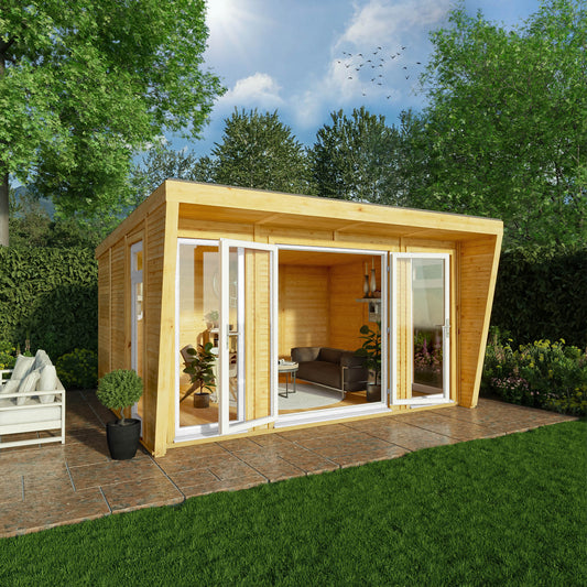 Sherwood Harlow 4M X 3M Insulated Garden Room - (Upvc Windows & Doors) - White