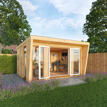 Sherwood Harlow 4M X 3M Insulated Garden Room - (Upvc Windows & Doors) - Oak