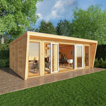 Sherwood Harlow 6M X 4M Insulated Garden Room - (Upvc Windows & Doors) - Oak