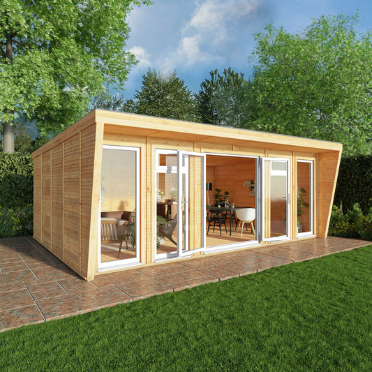 Sherwood Harlow 6M X 4M Insulated Garden Room - (Upvc Windows & Doors) - White