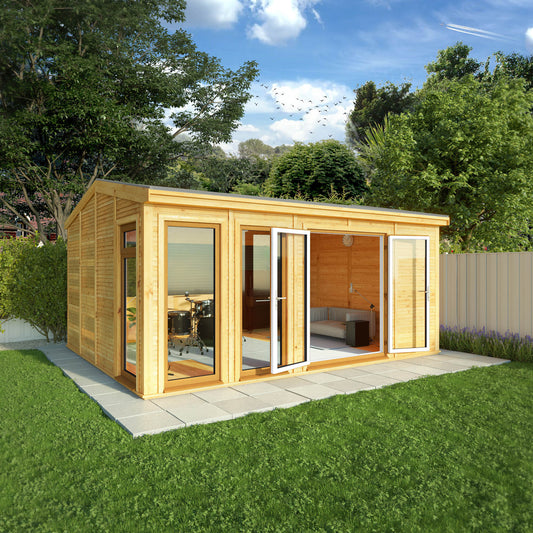 Sherwood Rufford 5M X 4M Insulated Garden Room - (Upvc Windows & Doors) - Oak