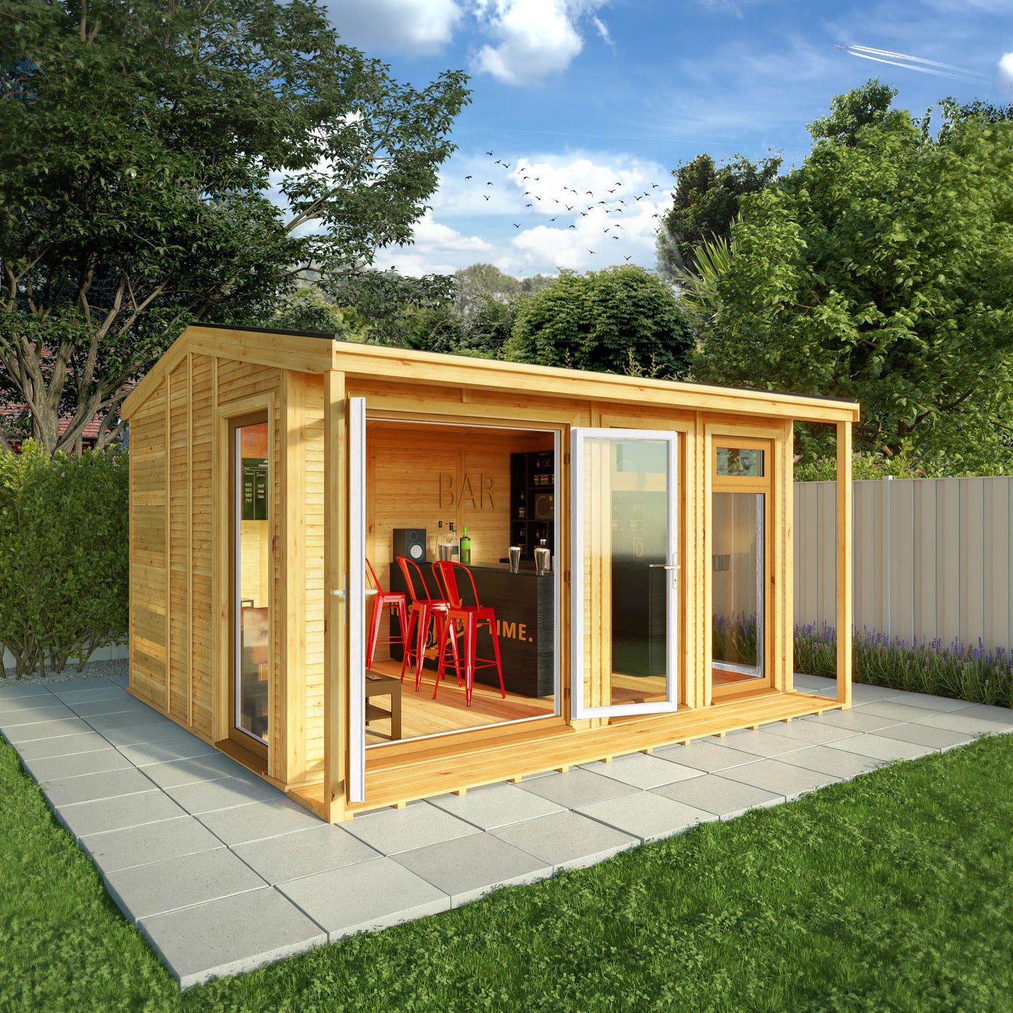 Sherwood Thoresby 4M X 3M Insulated Garden Room - (Upvc Windows & Doors) - Oak