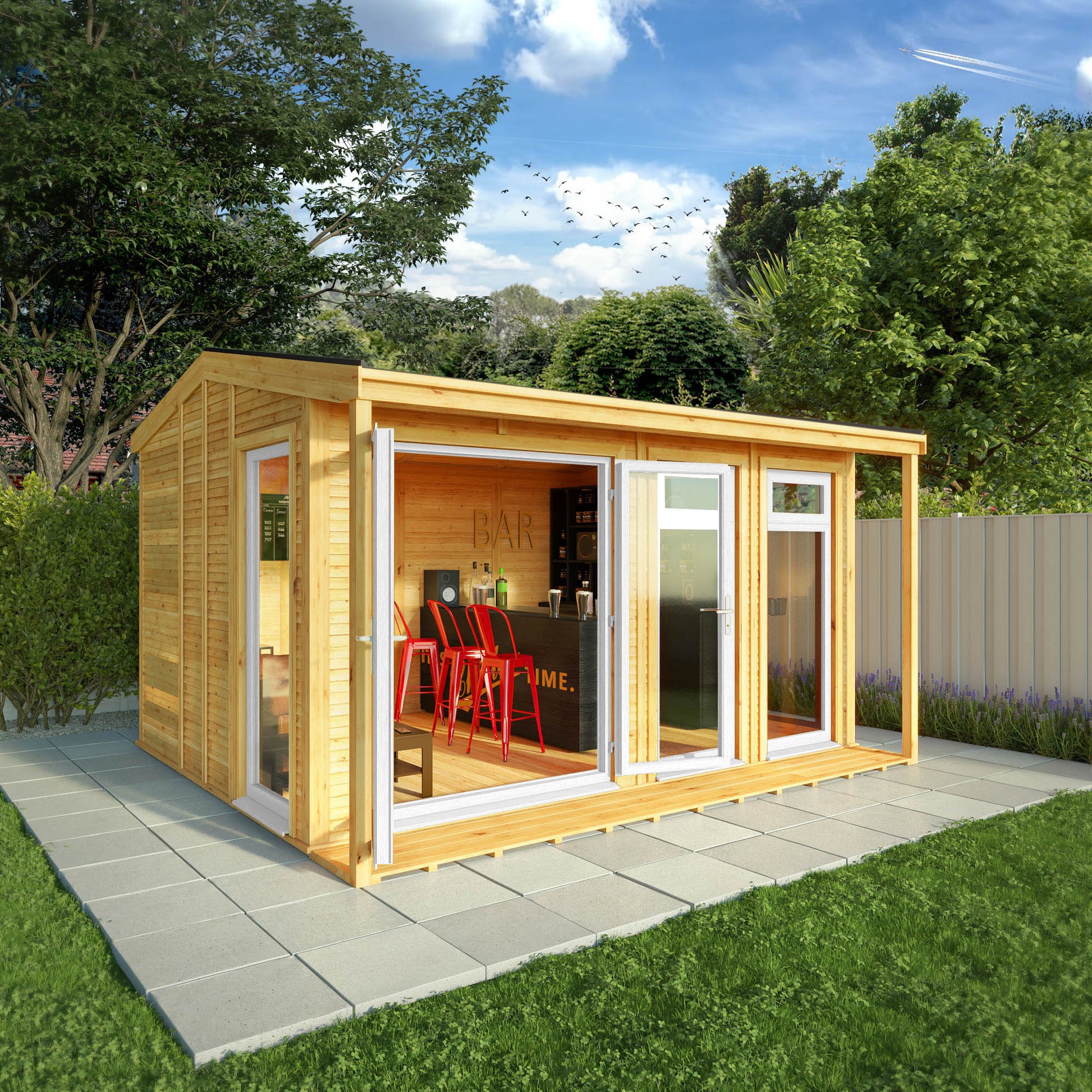 Sherwood Thoresby 4M X 3M Insulated Garden Room - (Upvc Windows & Doors) - White