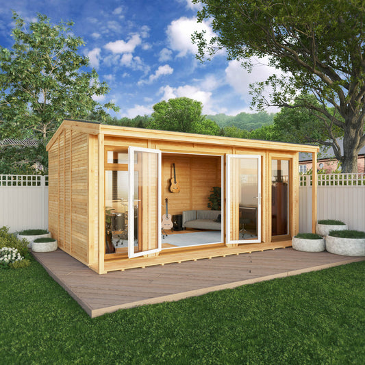 Sherwood Thoresby 5M X 3M Insulated Garden Room - (Upvc Windows & Doors) - Oak