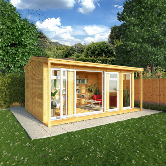 Sherwood Thoresby 5M X 3M Insulated Garden Room - (Upvc Windows & Doors) - White