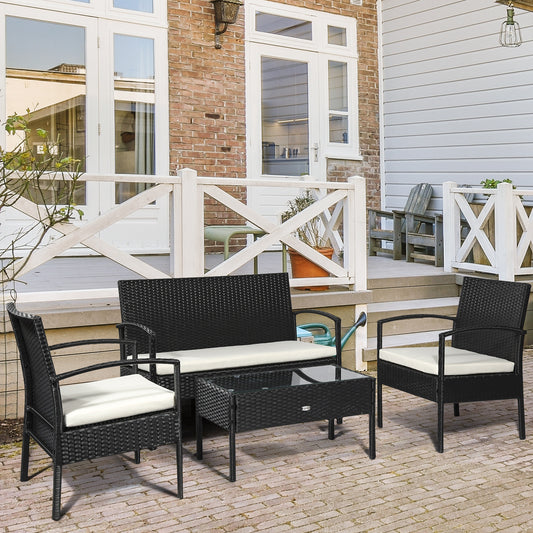 outsunny-4-seater-rattan-garden-furniture-set-black-cream-outdoor-patio-wicker-weave-chairs-table-conservatory-seaters-bistro-set