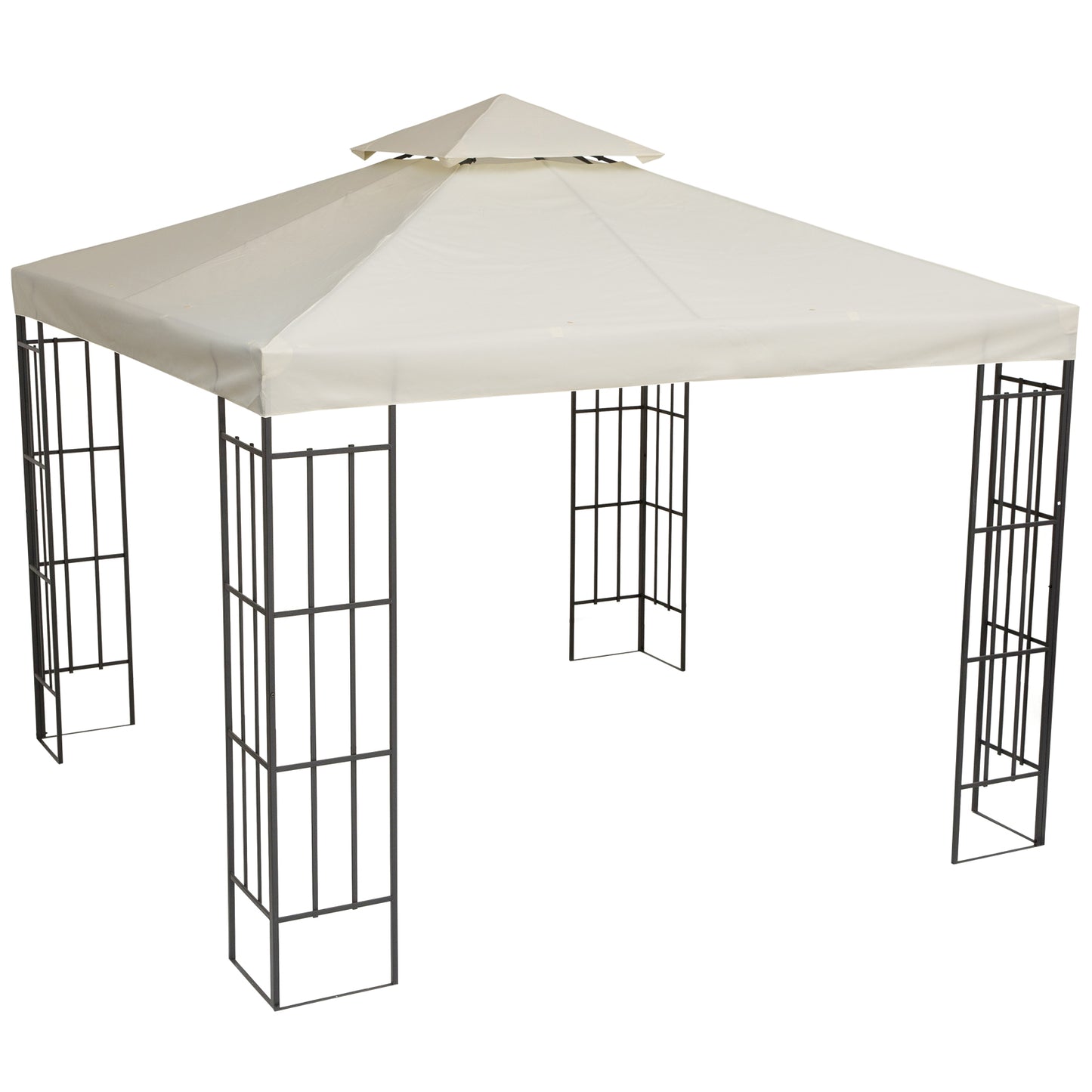 outsunny-3-x-3m-gazebo-canopy-roof-top-replacement-cover-spare-part-cream-white-top-only