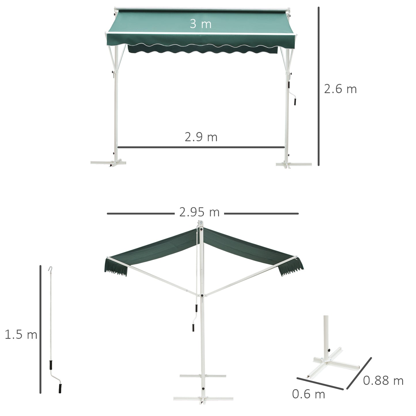 outsunny-2-side-manual-awning-garden-adjustable-canopy-free-standing-awning-shelter-300-x-300-cm-green-and-white