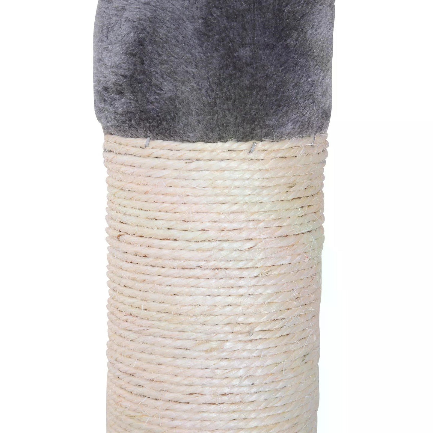 PawHut Cats Floor to Ceiling Scratching Post w/ 5-Tier Plush Leisure Platforms Grey