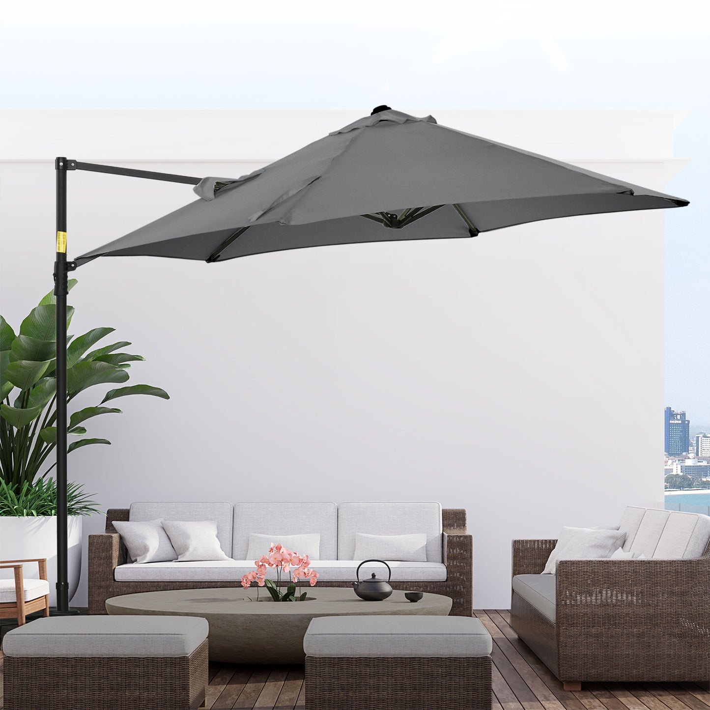 outsunny-2-5m-garden-cantilever-parasol-with-360-rotation-offset-roma-patio-umbrella-hanging-sun-shade-canopy-shelter-with-cross-base-dark-grey