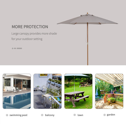 outsunny-2-5m-wood-garden-parasol-sun-shade-patio-outdoor-wooden-umbrella-canopy-grey