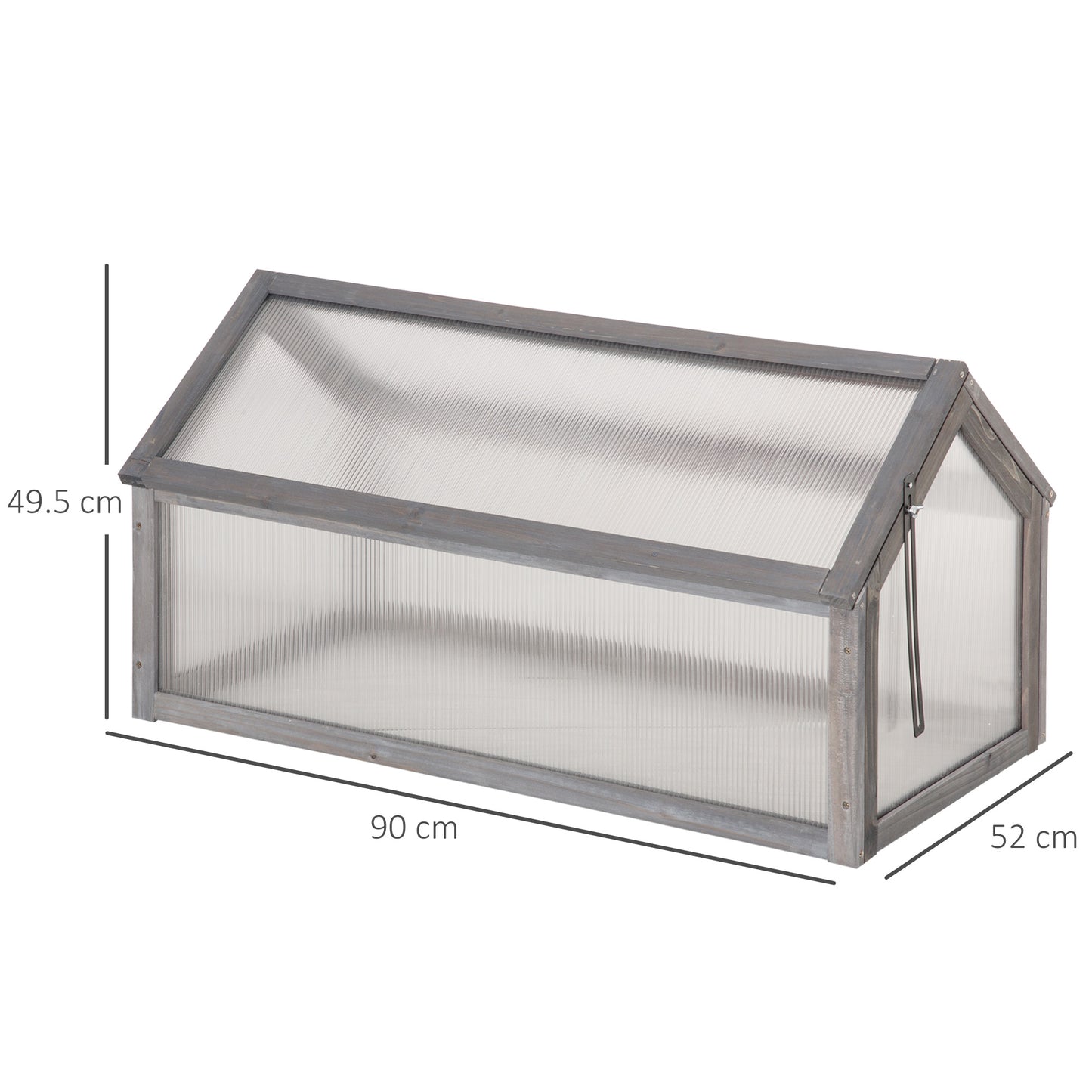 outsunny-wooden-cold-frame-greenhouse-garden-polycarbonate-grow-house-with-openable-top-for-flowers-vegetables-plants-90-x-52-x-50cm-grey