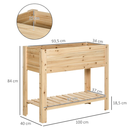 outsunny-wooden-planter-raised-garden-plant-stand-outdoor-tall-flower-bed-box-with-clapboard-nature-wood-color-100-x-40-x-84cm