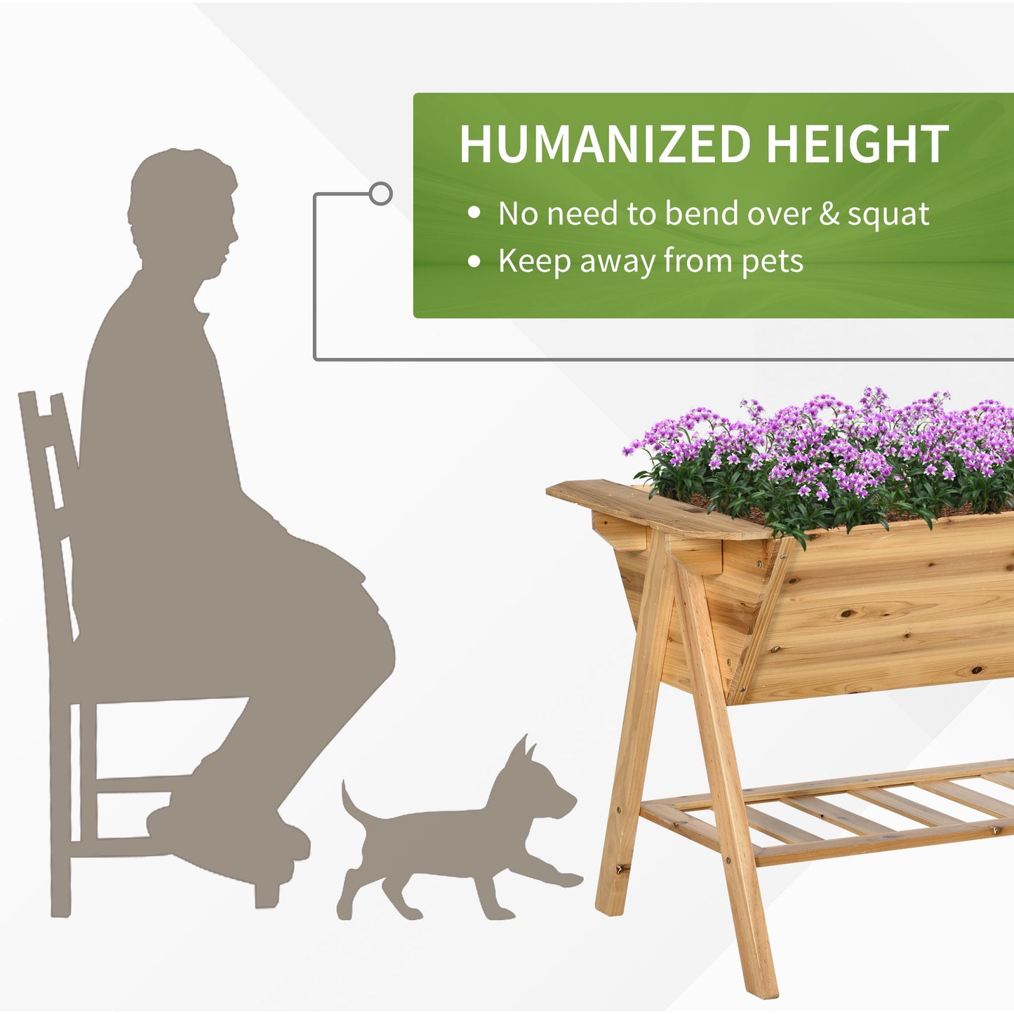 outsunny-free-standing-wooden-planter-garden-raised-bed-planter-box-outdoor-patio-with-storage-shelf-plates