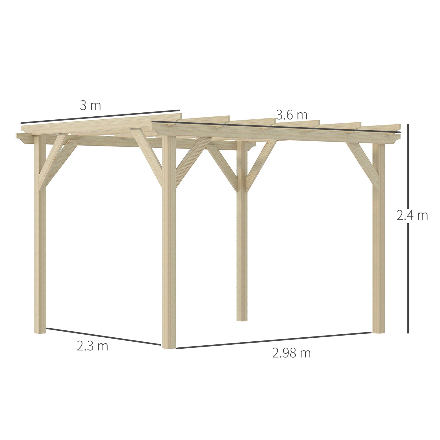 outsunny-3-6-x-3m-wooden-garden-pergola-kit-decorative-outdoor-gazebo-shelter-for-climbing-vines-flowers-natural