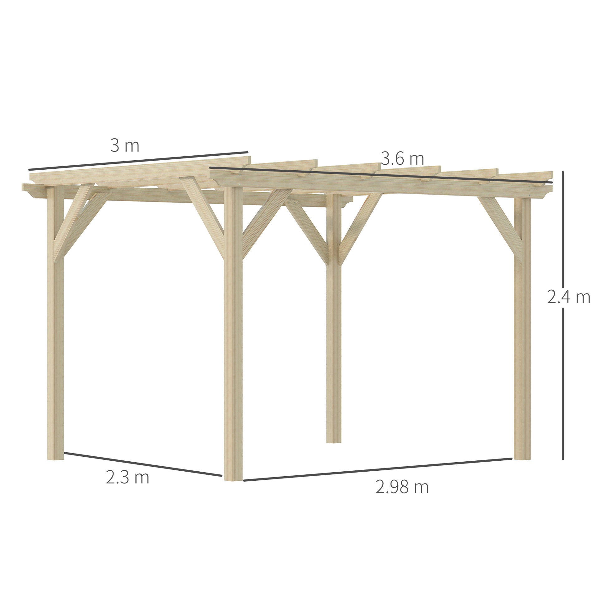 outsunny-3-6-x-3m-wooden-garden-pergola-kit-decorative-outdoor-gazebo-shelter-for-climbing-vines-flowers-natural