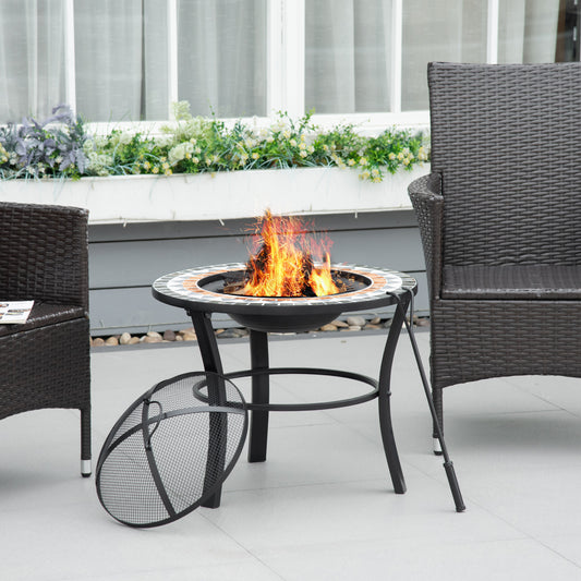 outsunny-60cm-outdoor-fire-pit-table-with-mosaic-outer-round-firepit-with-spark-screen-cover-fire-poker-for-garden-bonfire-party