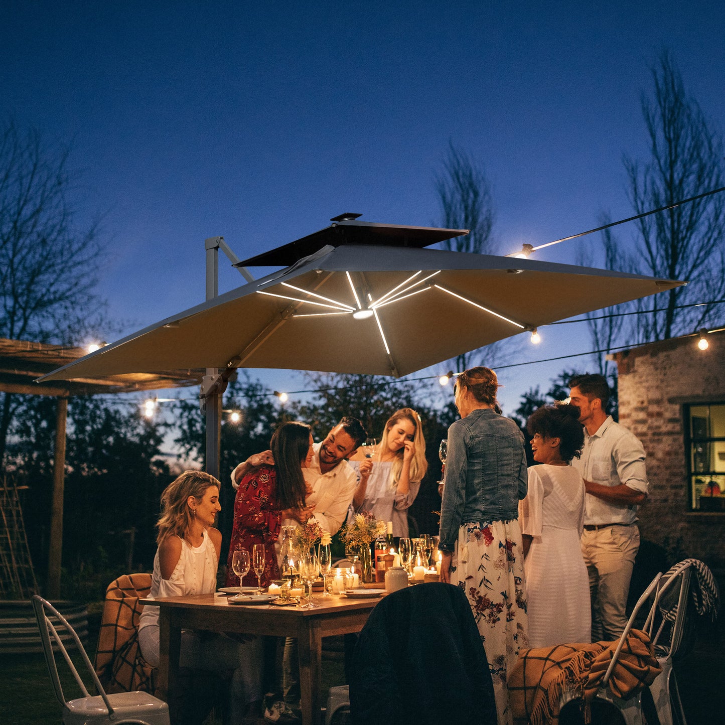 outsunny-3m-cantilever-parasol-outdoor-offset-patio-umbrella-solar-led-lighted-hanging-sun-shade-canopy-w-tilt-and-crank-handle-cross-base-grey