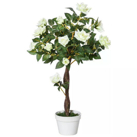 outsunny-90cm-3ft-artificial-rose-tree-fake-decorative-plant-w-21-flowers-pot-indoor-outdoor-faux-decoration-home-office-decor-white-green