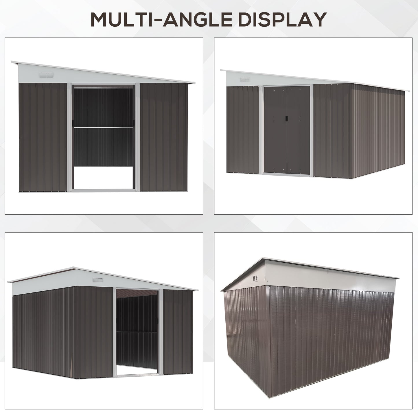 outsunny-11-x-9-ft-metal-garden-storage-shed-sloped-roof-tool-house-with-double-sliding-doors-and-2-air-vents-grey