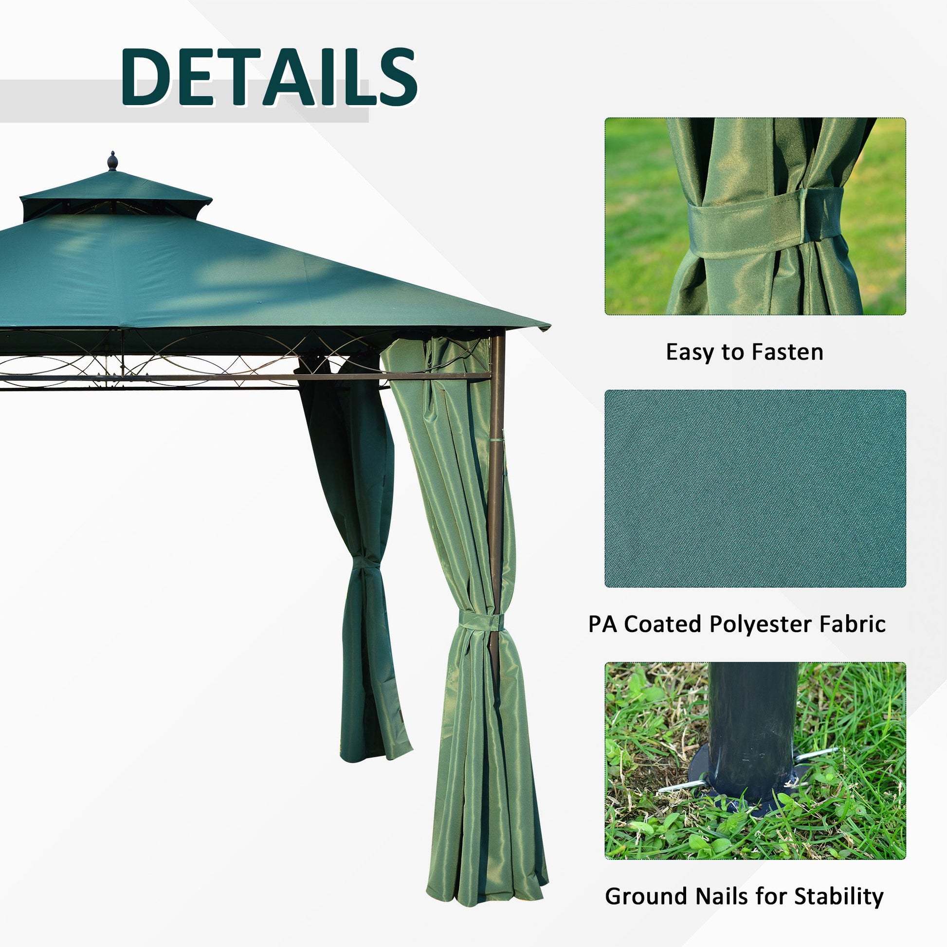 outsunny-3m-x-3m-metal-garden-gazebo-marquee-party-tent-patio-canopy-pavilion-sidewalls-green