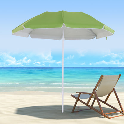 outsunny-1-7m-x-2m-tilted-steel-frame-beach-parasol-green