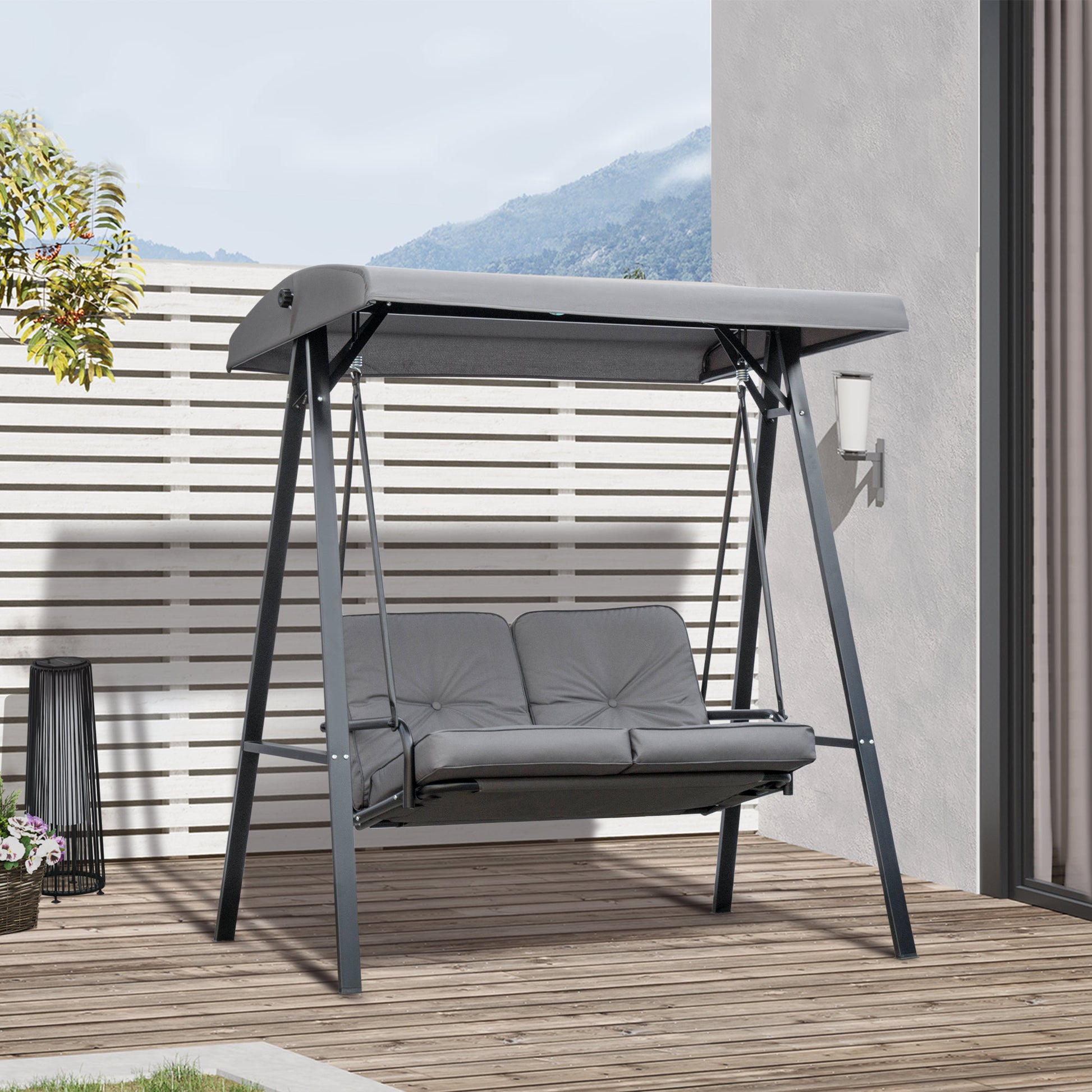 outsunny-2-seater-garden-swing-chair-outdoor-hammock-bench-with-steel-frame-adjustable-tilting-canopy-for-patio-grey