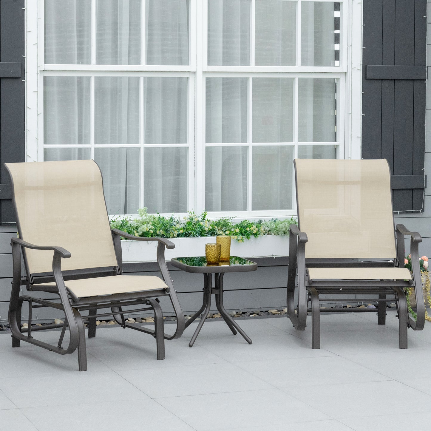 outsunny-set-of-3-gliding-chair-tea-table-set-outdoor-rocker-set-with-2-armchairs-tempered-glass-tabletop-khaki