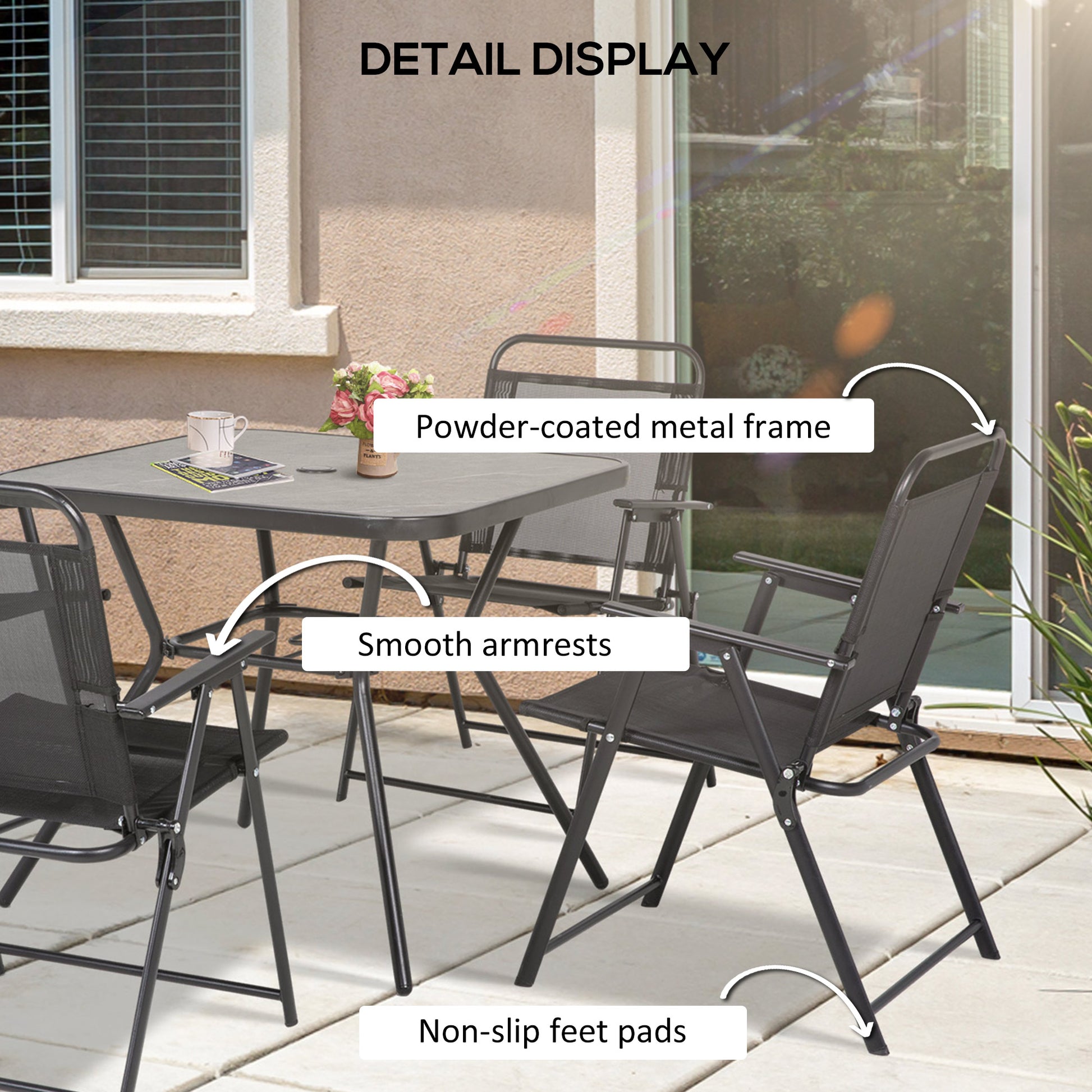 outsunny-five-piece-metal-frame-garden-dining-set