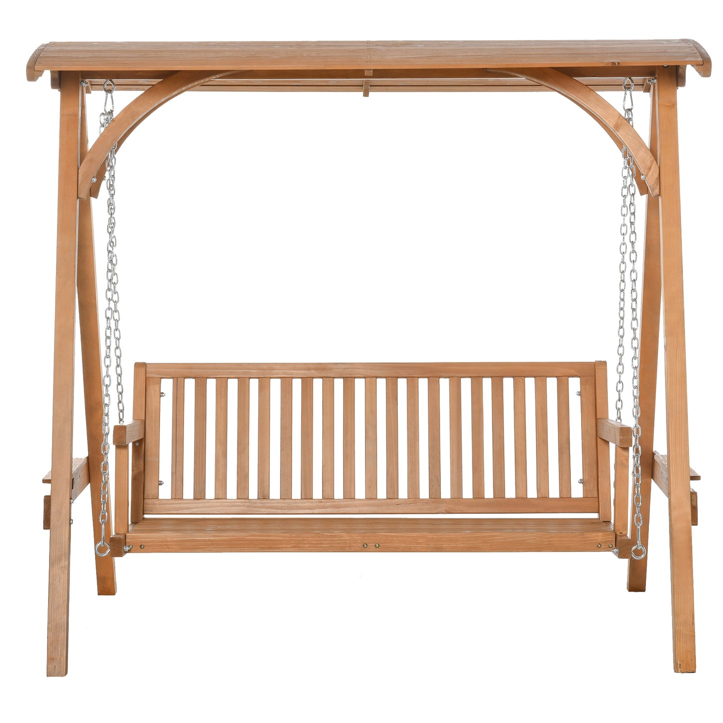 outsunny-3-seater-larch-wood-garden-swing-chair-bench-hammock-lounger-with-wooden-canopy-teak