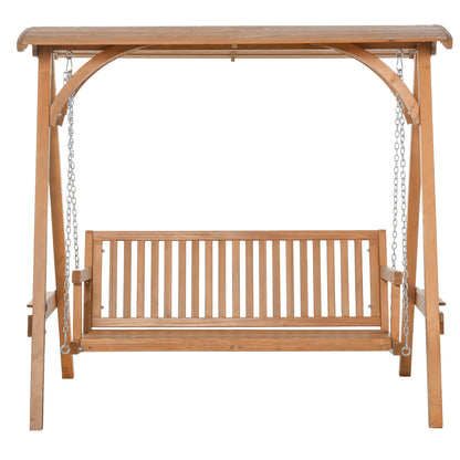 outsunny-3-seater-larch-wood-garden-swing-chair-bench-hammock-lounger-with-wooden-canopy-teak