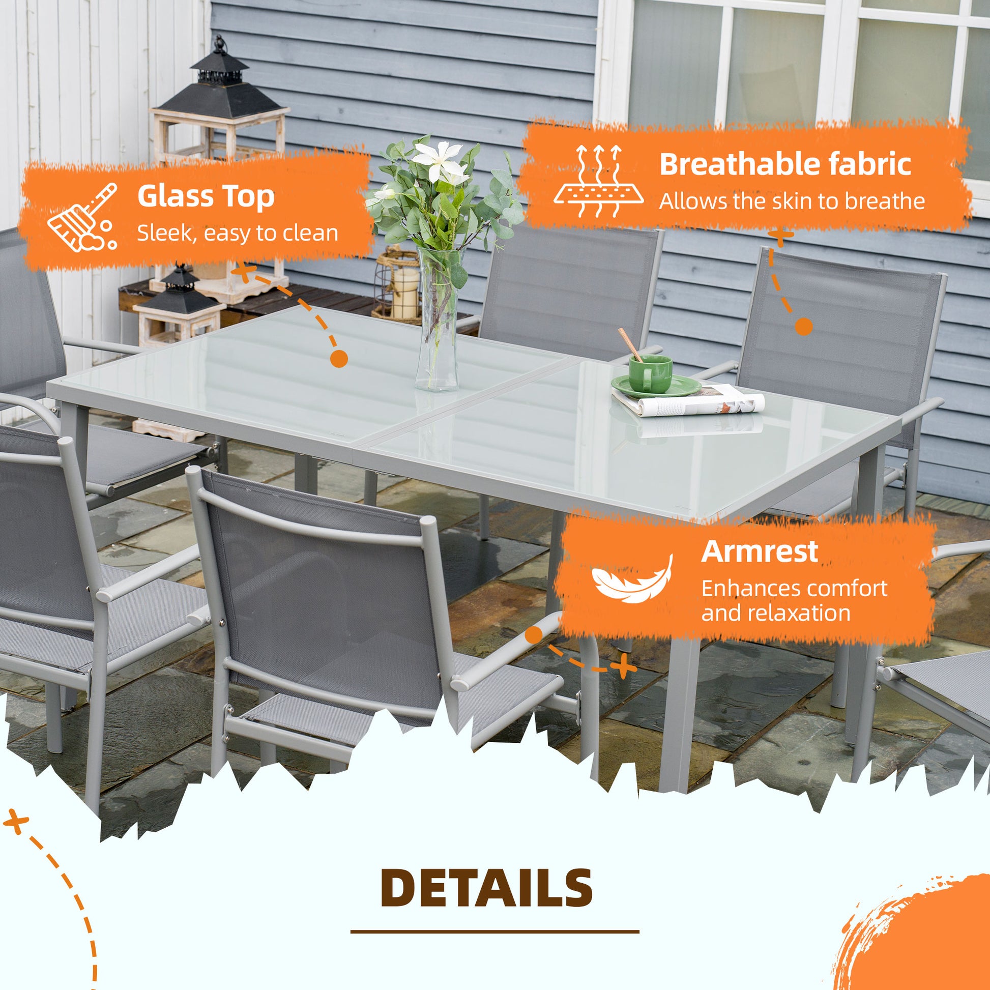 outsunny-7-piece-garden-dining-set-outdoor-table-and-6-stackable-chairs-steel-frame-tempered-glass-top-table-mesh-seats-grey