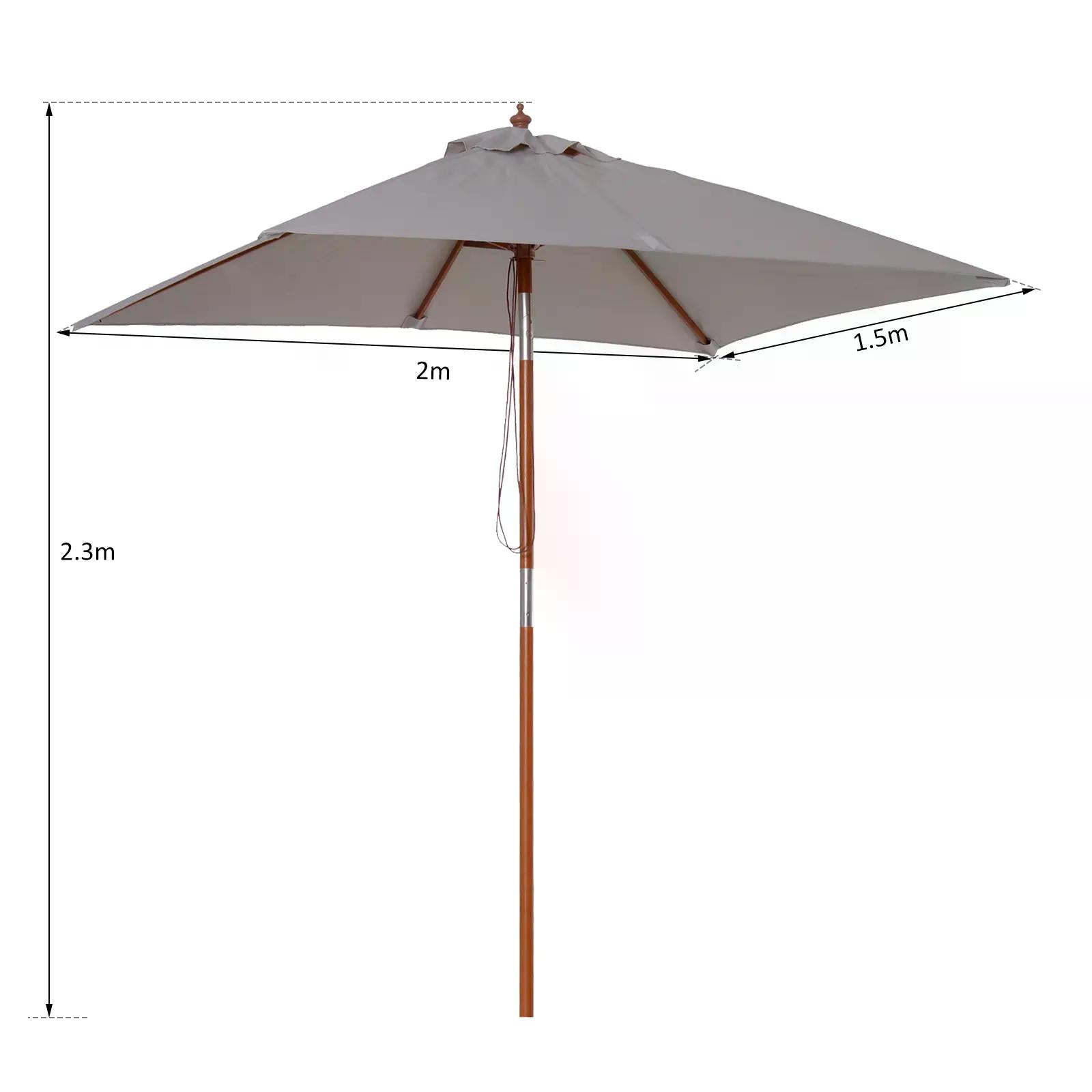 outsunny-2m-x-1-5m-patio-garden-parasol-sun-umbrella-sunshade-canopy-outdoor-backyard-furniture-fir-wooden-pole-6-ribs-tilt-mechanism-grey