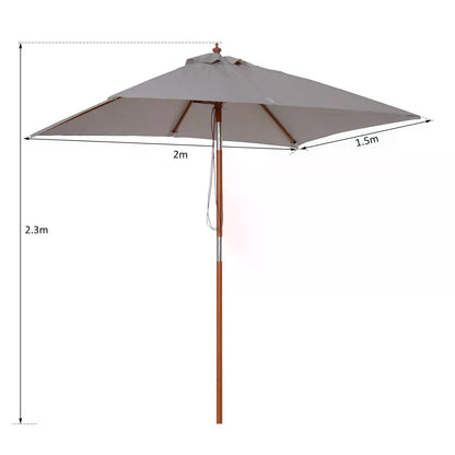 outsunny-2m-x-1-5m-patio-garden-parasol-sun-umbrella-sunshade-canopy-outdoor-backyard-furniture-fir-wooden-pole-6-ribs-tilt-mechanism-grey