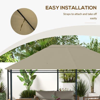 outsunny-3-x-4m-gazebo-canopy-replacement-cover-gazebo-roof-replacement-top-cover-only-khaki