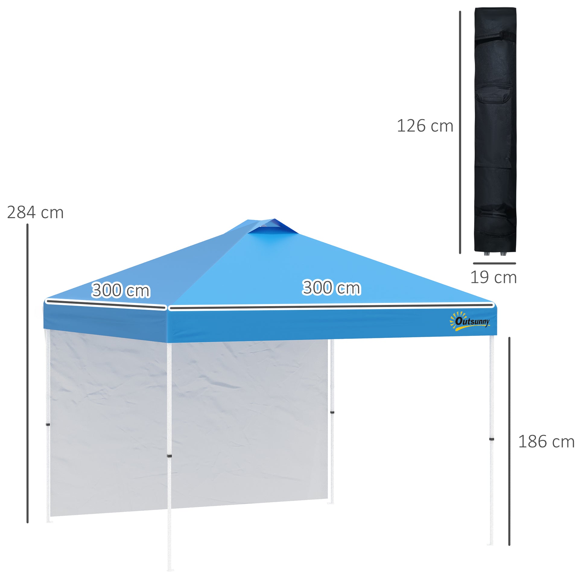 outsunny-3x3m-pop-up-gazebo-tent-with-1-sidewall-roller-bag-adjustable-height-event-shelter-tent-for-garden-patio-blue