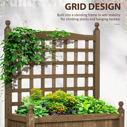 outsunny-garden-planters-with-trellis-for-climbing-vines-wood-raised-beds-for-garden-flower-pot-indoor-outdoor-brown