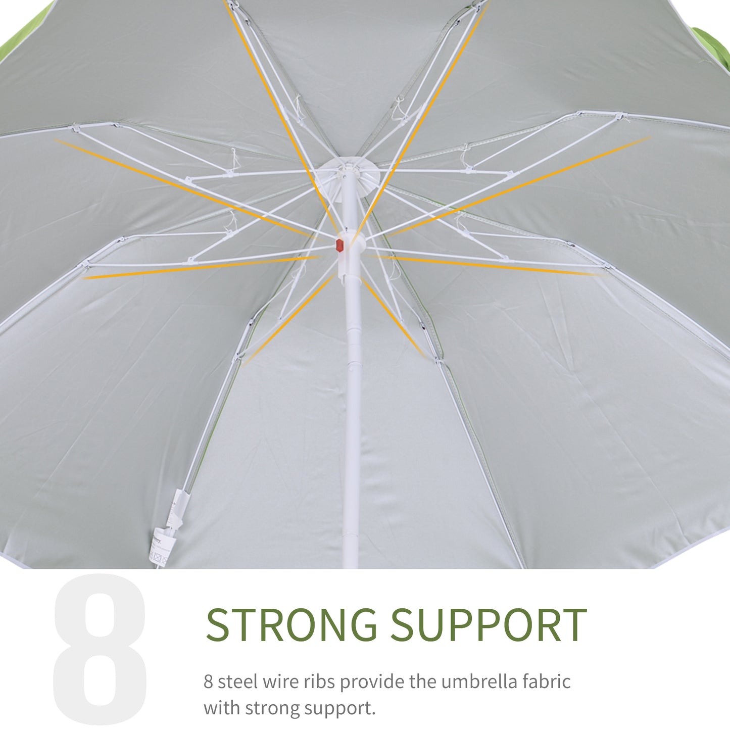 outsunny-1-7m-x-2m-tilted-steel-frame-beach-parasol-green