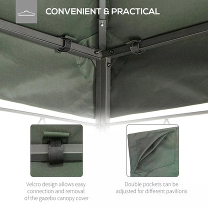 outsunny-3x4m-gazebo-replacement-roof-canopy-2-tier-top-uv-cover-garden-patio-awning-shelters-deep-grey-top-only