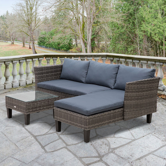 outsunny-4-seater-garden-sofa-pe-rattan-set-w-2-seats-square-glass-top-coffee-table-thick-cushions-solid-legs-metal-frame-patio-l-corner-shape-grey