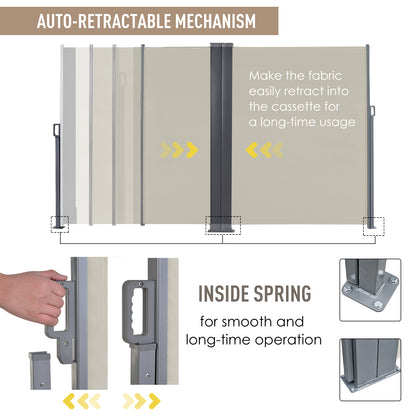 outsunny-patio-retractable-double-side-awning-folding-privacy-screen-fence-privacy-wall-corner-sun-shade-wind-screen-room-divider-cream-white