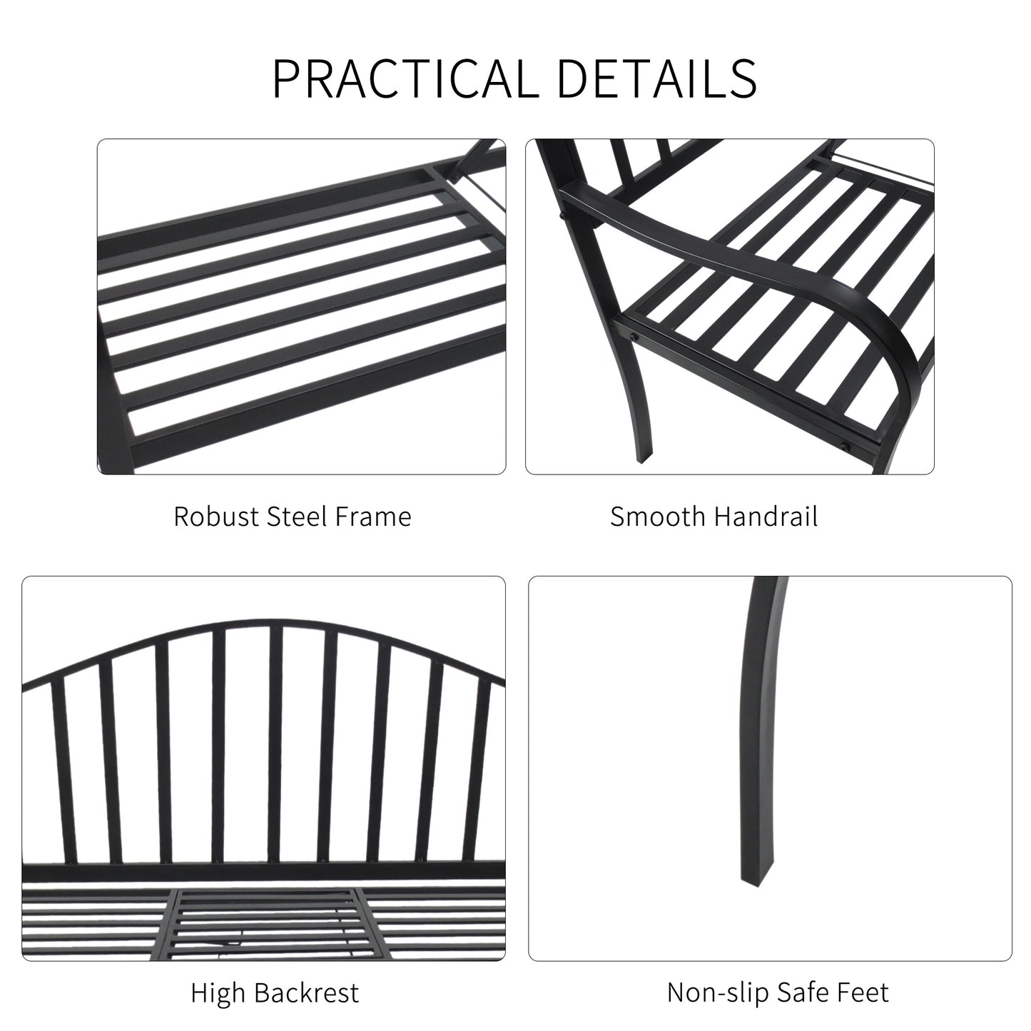 outsunny-outdoor-metal-frame-bench-patio-park-garden-seating-chair-with-foldable-middle-table