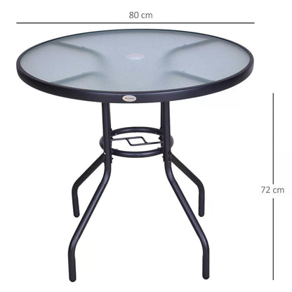 outsunny-outdoor-round-dining-table-tempered-glass-top-steel-garden-table-w-parasol-hole-80cm