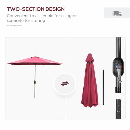 outsunny-3m-tilting-parasol-garden-umbrellas-outdoor-sun-shade-with-8-ribs-tilt-and-crank-handle-for-balcony-bench-garden-wine-red