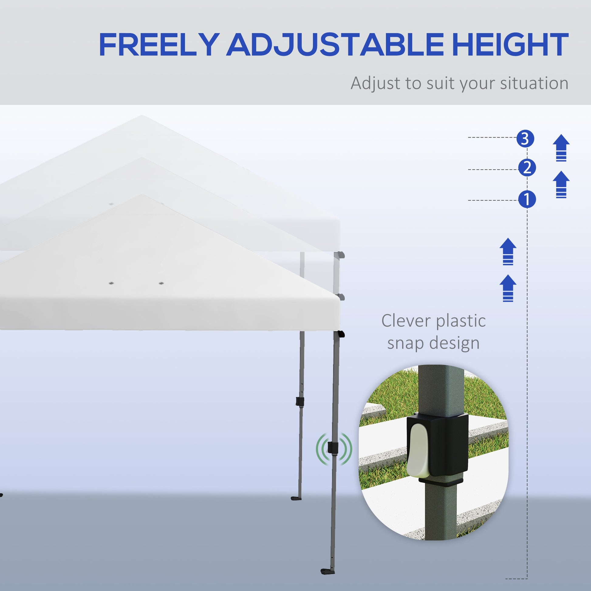 outsunny-3-x-3m-pop-up-gazebo-1-person-easy-up-marquee-party-tent-with-1-button-push-adjustable-straight-legs-wheeled-bag-stakes-ropes-sandbags-instant-shelter-white