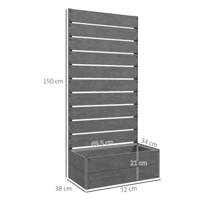 outsunny-garden-planter-with-trellis-for-climbing-plants-vines-flowers-freestanding-raised-bed-for-garden-outdoor-patio-planter-box-with-drainage-gap-72x38x150cm-dark-grey