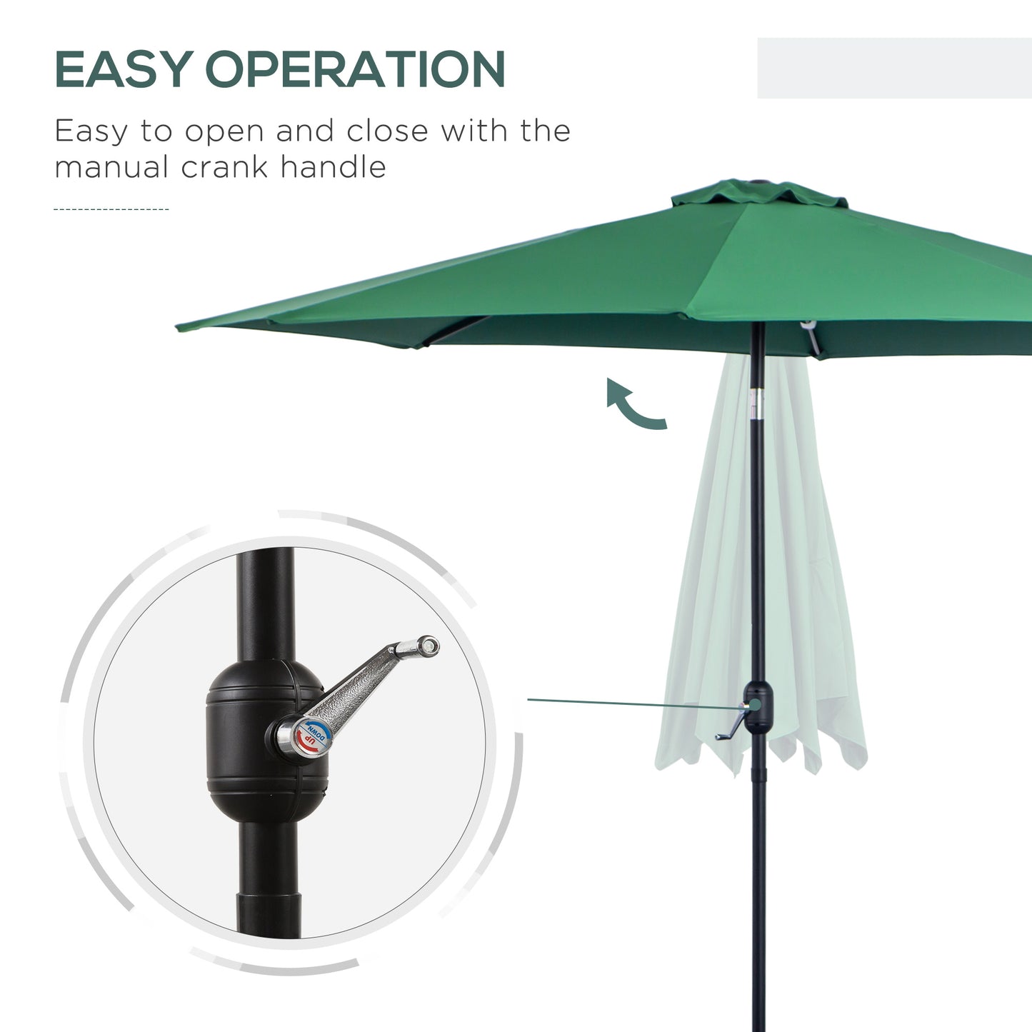 outsunny-3m-tilting-parasol-garden-umbrellas-outdoor-sun-shade-with-8-ribs-tilt-and-crank-handle-for-balcony-bench-garden-green