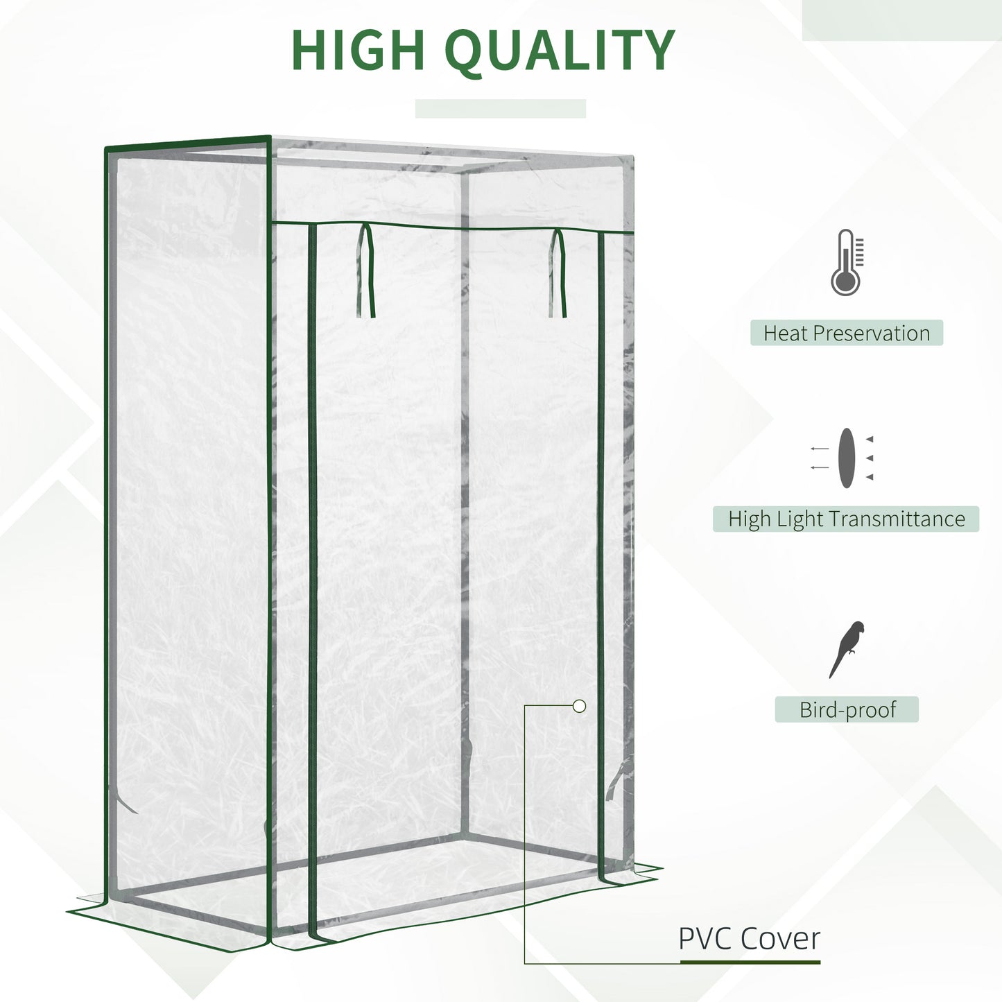 outsunny-100-x-50-x-150cm-greenhouse-steel-frame-pvc-cover-with-roll-up-door-outdoor-for-backyard-balcony-garden-transparent